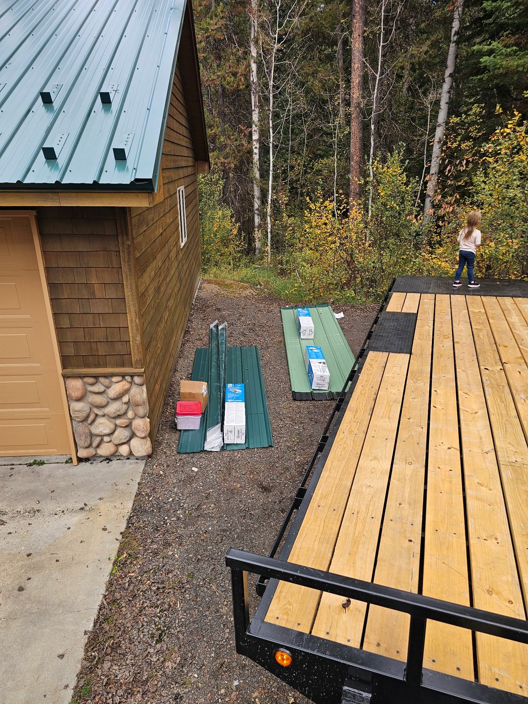 Tuff Rib metal panels and trim staged for install at the McCall jobsite