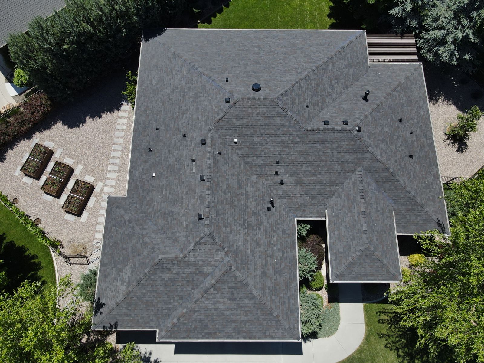 Architectural shingle from straight above