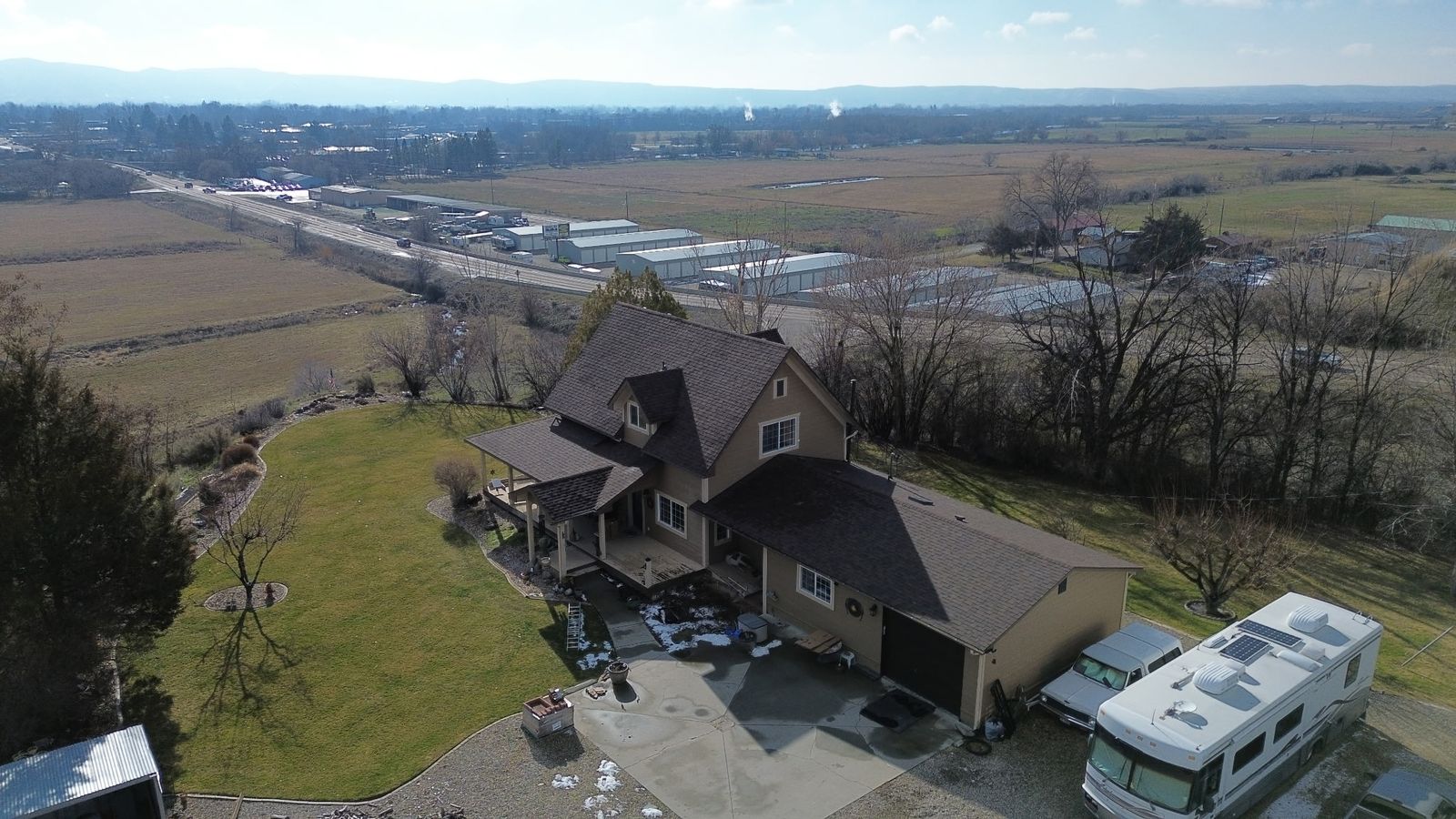 Rural farmhouse with a valley view